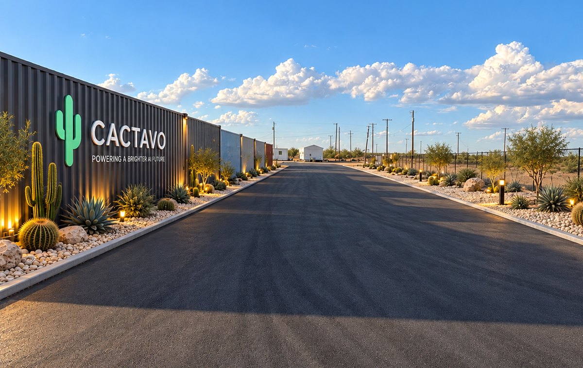 Entrance road to a CACTAVO AI infrastructure campus
